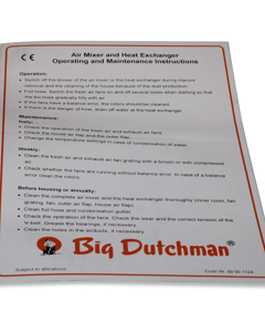 Aufkleber GB: Operation and Maintenance of air mixer/HEC